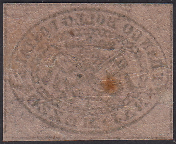 1852 - I emissione 1/2 baj grigio lilla nuovo con piena gomma originale, bel colore (1c).
