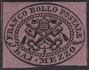 1852 - I emissione 1/2 baj lilla rosa nuovo con piena gomma integra, colore bellissimo e molto raro (1d).