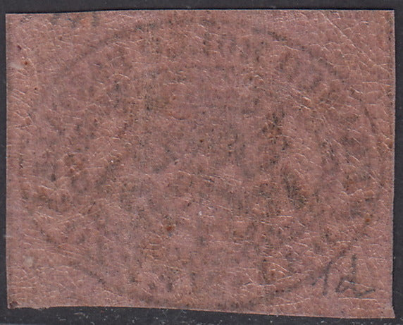 1852 - I emissione 1/2 baj lilla rosa nuovo con piena gomma integra, colore bellissimo e molto raro (1d).