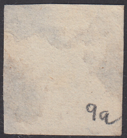 1854 - I issue 8 baj white oily-grey ink new without gum (9a)