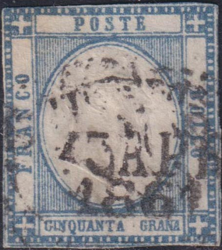 1861 - 1 black grain, copy with triple effigy, new with original rubber (19 AD). Cardillo certificate.