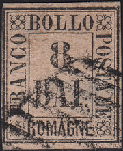 PP695 - 1859 - Cifrado en rectángulo, 8 baj rosados ​​usados ​​con cancelación original (8).