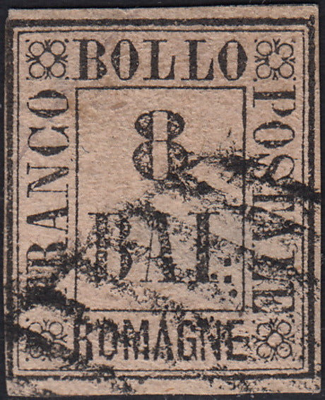 PV60_12 - 1859 - Cifra in un rettangolo 8 baj rosa usato con annullo originale (8)