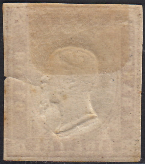 1860 - 1/2 dark blue tornese called "Croce di Savoia" used in the IL PAESE newspaper of 1/1/1861 (16b)