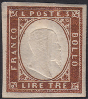 PV60_177 - 1861 - IV emissione L. 3 rame carta spessa nuovo con gomma originale (18)