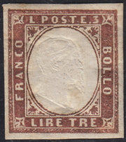 1860 - 1/2 dark blue tornese called "Croce di Savoia" used in the IL PAESE newspaper of 1/1/1861 (16b)