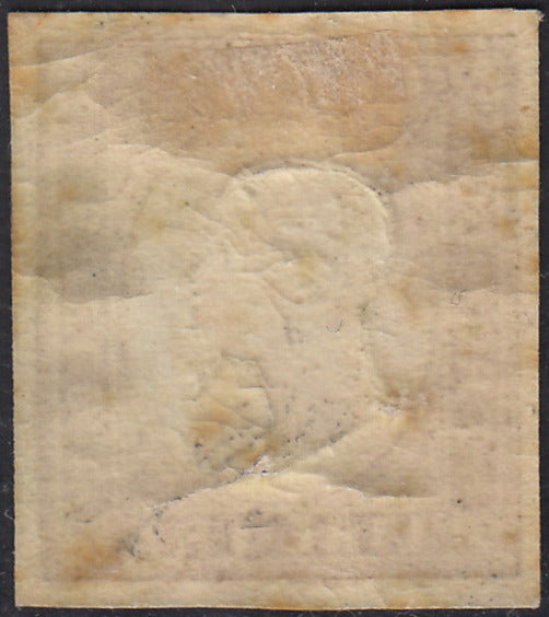 1860 - 1/2 dark blue tornese called "Croce di Savoia" used in the IL PAESE newspaper of 1/1/1861 (16b)