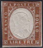 1860 - 1/2 dark blue tornese called "Croce di Savoia" used in the IL PAESE newspaper of 1/1/1861 (16b)