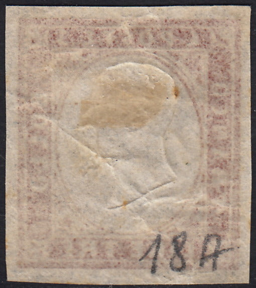 1860 - 1/2 dark blue tornese called "Croce di Savoia" used in the IL PAESE newspaper of 1/1/1861 (16b)