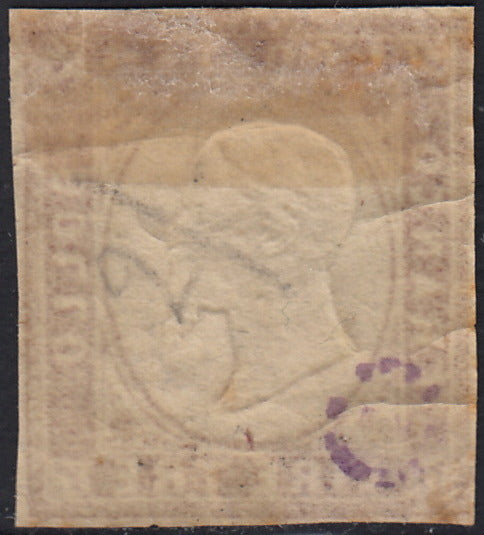 1860 - 1/2 dark blue tornese called "Croce di Savoia" used in the IL PAESE newspaper of 1/1/1861 (16b)