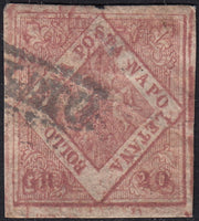 PV60_199 - 1858 - Stemma delle Due Sicilie, 20 grana rosa brunastro I tavola usato (12)