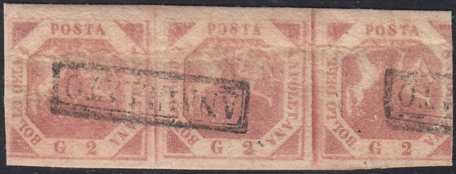 1858 - Kingdom of Naples 20 grana brownish pink I table used with original cancellation (12)