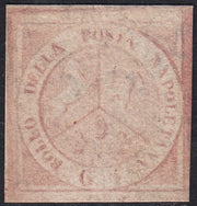 PV60_209 - 1858 - Stemma delle Due Sicilie, 1/2 grano rosa chiaro I tavola nuovo con gomma originale (1)