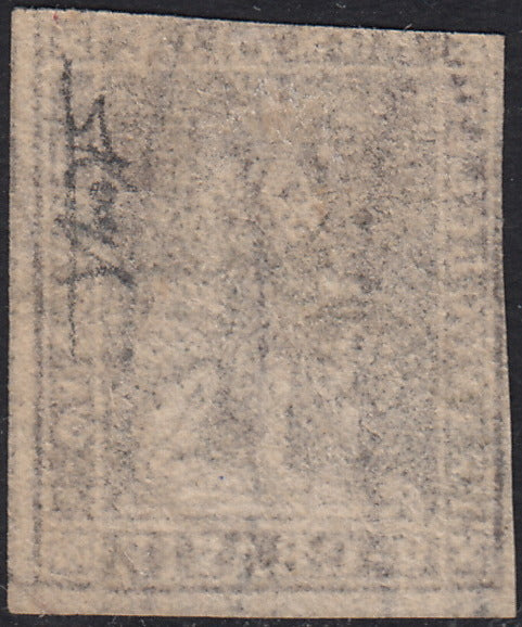 PV60_31 - 1859 - Leone di Marzocco, 9 crazie bruno lillaceo su carta bianca e filigrana linee ondulate usato (16)