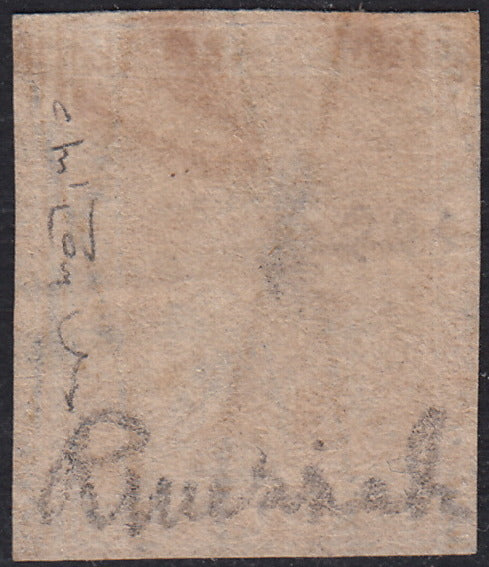 PPP449 - 1851 Leone di Marzocco, 2 light blue crazie on gray paper and crown watermark, used (5d)