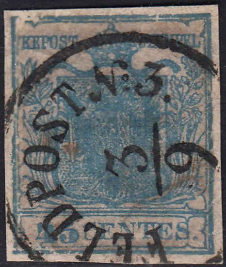 1858 - Franqueo adeudado para periódicos, 4 kr. Rojo opaco usado en restos de periódico (4)