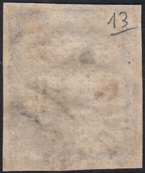 1858 - Franqueo adeudado para periódicos, 4 kr. Rojo opaco usado en restos de periódico (4)
