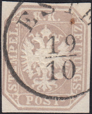 I issue, c. 5 ocher yellow with reversed counterprint, used (13)