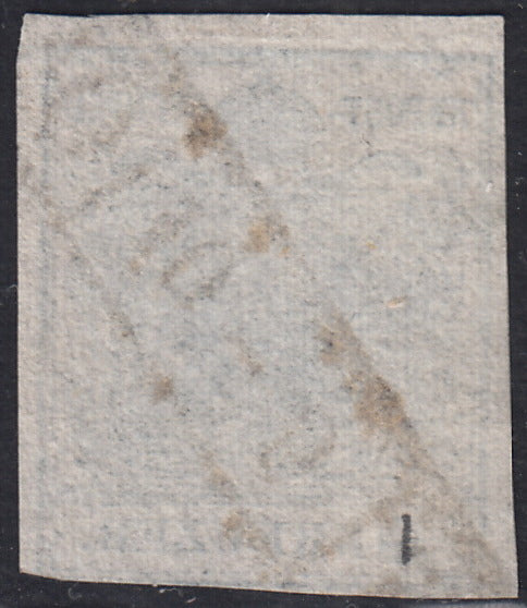 PV60_422 - 1850 - AUSTRIA I emissione 9 kr. azzurro usato con annullo di Lombardo Veneto MILANO C52