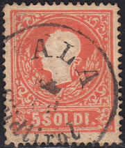 PV60_432 - 1859 - II emissione II tipo 5 soldi rosso usato con annullo austriaco di ALA (SudTirol) (30)