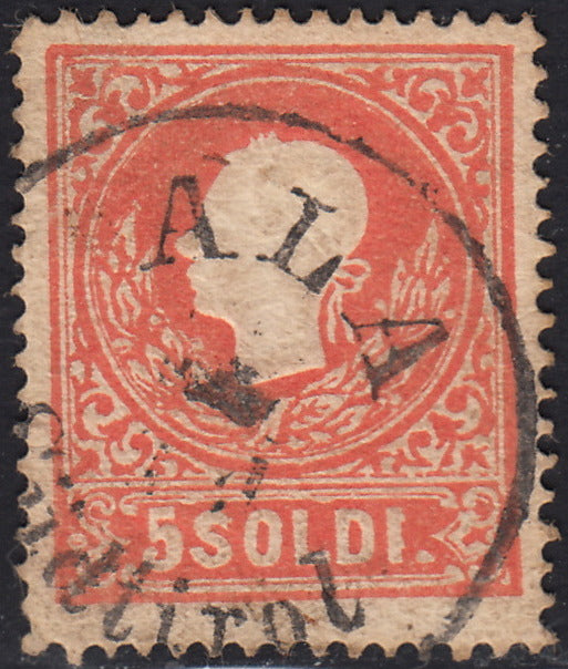 PV60_432 - 1859 - II emissione II tipo 5 soldi rosso usato con annullo austriaco di ALA (SudTirol) (30)