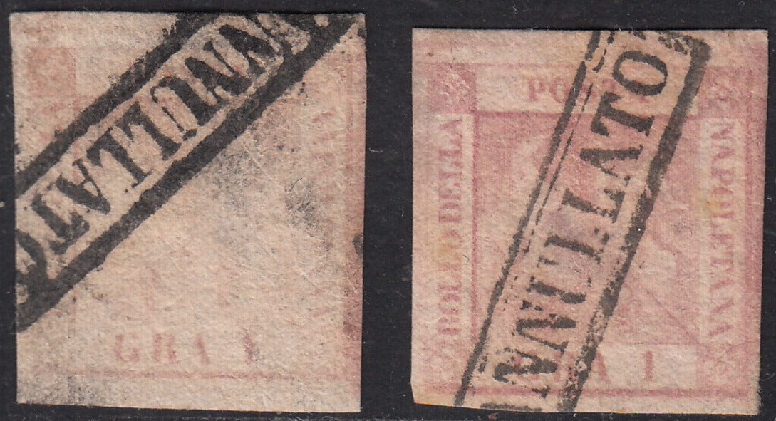 1858 - Kingdom of Naples 20 grana brownish pink I table used with original cancellation (12)