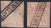 1858 - Kingdom of Naples 20 grana brownish pink I table used with original cancellation (12)
