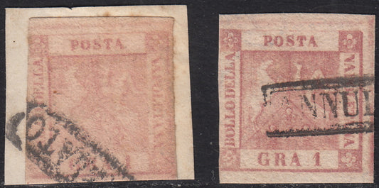 1858 - Kingdom of Naples 20 grana brownish pink I table used with original cancellation (12)