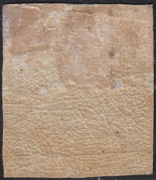 PPP449 - 1851 Leone di Marzocco, 2 light blue crazie on gray paper and crown watermark, used (5d)