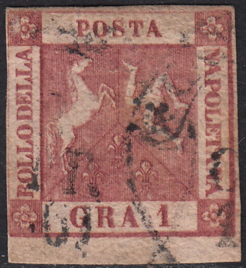 1858 - Kingdom of Naples 20 grana brownish pink I table used with original cancellation (12)