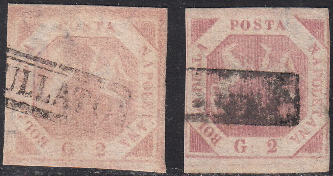 1858 - Kingdom of Naples 20 grana brownish pink I table used with original cancellation (12)