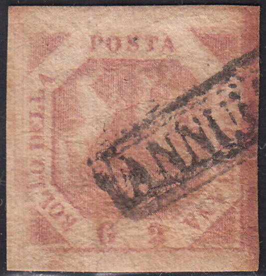 1858 - Kingdom of Naples 20 grana brownish pink I table used with original cancellation (12)