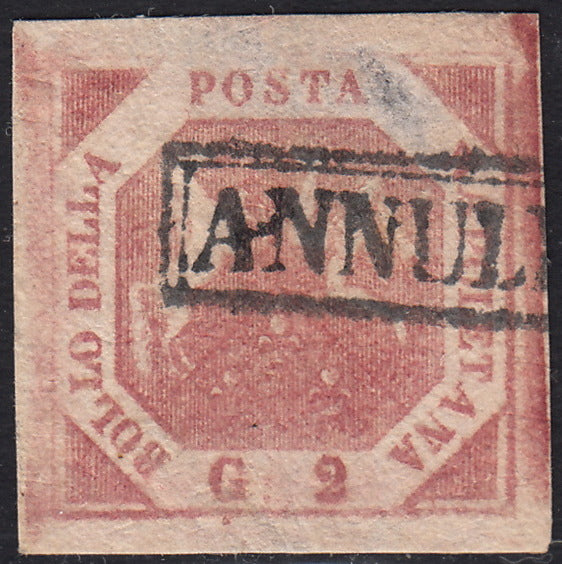 1858 - Kingdom of Naples 20 grana brownish pink I table used with original cancellation (12)