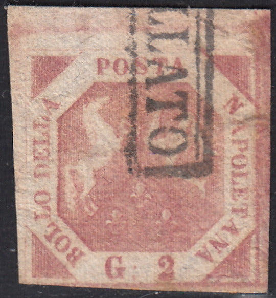 1858 - Kingdom of Naples 20 grana brownish pink I table used with original cancellation (12)