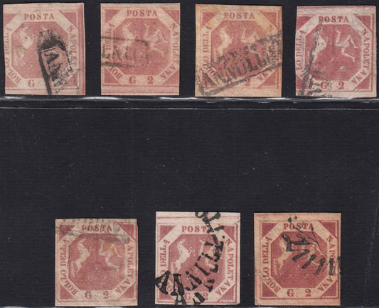 1858 - Kingdom of Naples 20 grana brownish pink I table used with original cancellation (12)