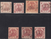 PV60_516 - 1858 - Stemma delle Due Sicilie, 2 grana III tavola, panoramica dei colori noti (7, 7b, 7c, 7d, 7e, 7f, 7g)