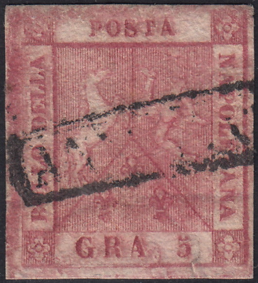 1858 - Kingdom of Naples 20 grana brownish pink I table used with original cancellation (12)
