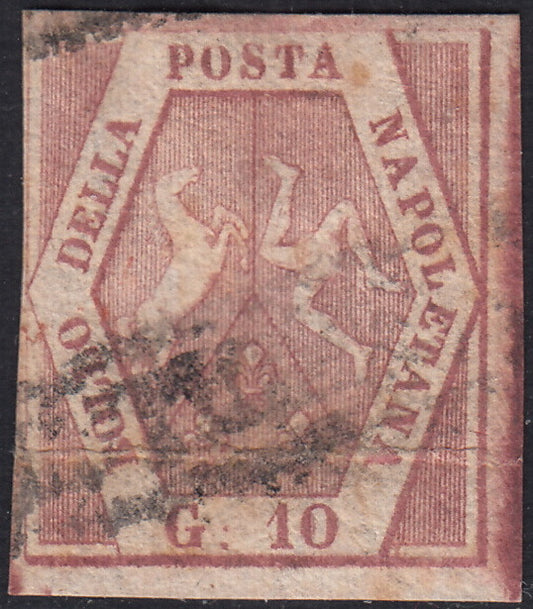 1858 - Kingdom of Naples 20 grana brownish pink I table used with original cancellation (12)