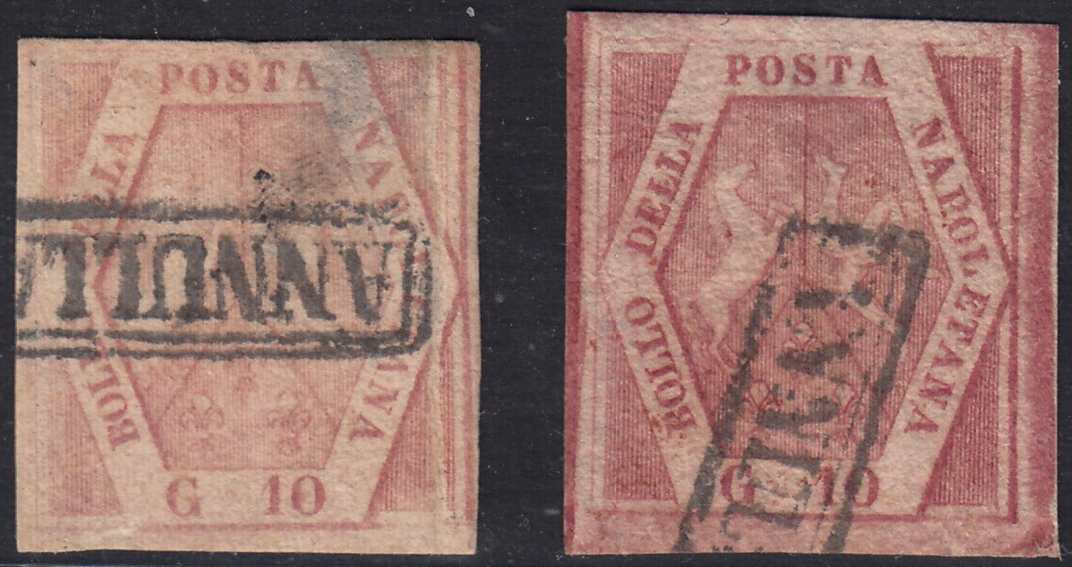 1858 - Kingdom of Naples 20 grana brownish pink I table used with original cancellation (12)