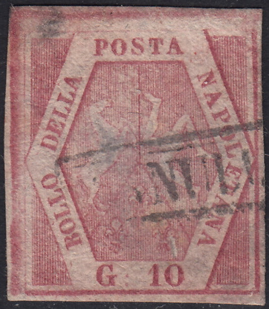 1858 - Kingdom of Naples 20 grana brownish pink I table used with original cancellation (12)