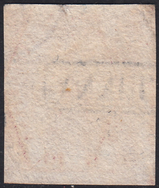 PV60_540 - 1858 - Stemma delle Due Sicilie, 10 grana II tavola carminio vivo usato (11b)