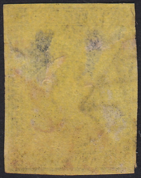 BO22-59 - 1859 - Efigie de Fernando II de Borbón, 1 grano verde oliva grisáceo claro II mesa papel Palermo nuevo con goma original, poco común y de hermosa calidad. (4, posición 28/100). 