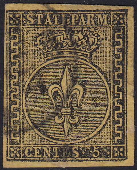 BO22-59 - 1859 - Efigie de Fernando II de Borbón, 1 grano verde oliva grisáceo claro II mesa papel Palermo nuevo con goma original, poco común y de hermosa calidad. (4, posición 28/100). 