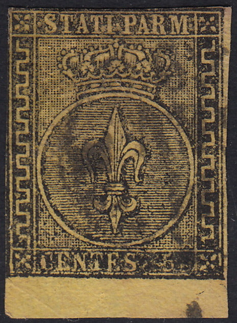 BO22-59 - 1859 - Efigie de Fernando II de Borbón, 1 grano verde oliva grisáceo claro II mesa papel Palermo nuevo con goma original, poco común y de hermosa calidad. (4, posición 28/100). 