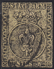 BO22-59 - 1859 - Efigie de Fernando II de Borbón, 1 grano verde oliva grisáceo claro II mesa papel Palermo nuevo con goma original, poco común y de hermosa calidad. (4, posición 28/100). 