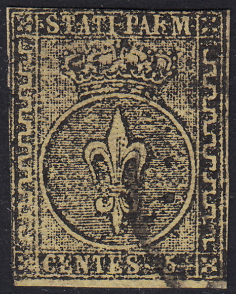 BO22-59 - 1859 - Efigie de Fernando II de Borbón, 1 grano verde oliva grisáceo claro II mesa papel Palermo nuevo con goma original, poco común y de hermosa calidad. (4, posición 28/100). 