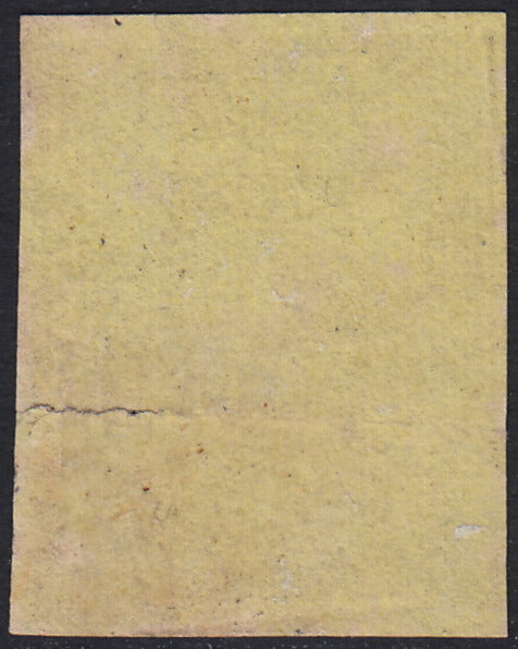 BO22-59 - 1859 - Efigie de Fernando II de Borbón, 1 grano verde oliva grisáceo claro II mesa papel Palermo nuevo con goma original, poco común y de hermosa calidad. (4, posición 28/100). 