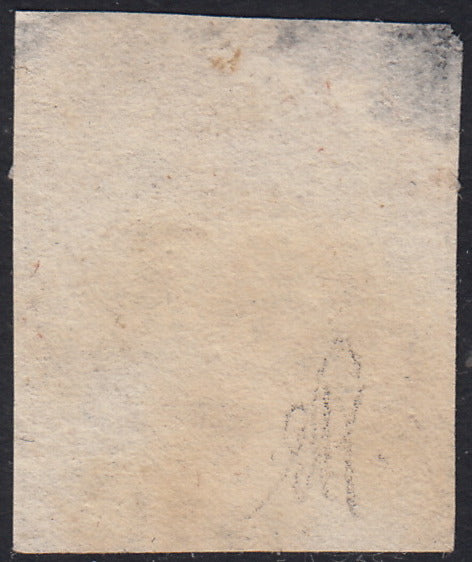 BO22-59 - 1859 - Efigie de Fernando II de Borbón, 1 grano verde oliva grisáceo claro II mesa papel Palermo nuevo con goma original, poco común y de hermosa calidad. (4, posición 28/100). 