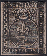 BO22-59 - 1859 - Efigie de Fernando II de Borbón, 1 grano verde oliva grisáceo claro II mesa papel Palermo nuevo con goma original, poco común y de hermosa calidad. (4, posición 28/100). 