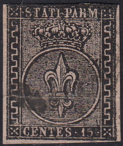 BO22-59 - 1859 - Efigie de Fernando II de Borbón, 1 grano verde oliva grisáceo claro II mesa papel Palermo nuevo con goma original, poco común y de hermosa calidad. (4, posición 28/100). 